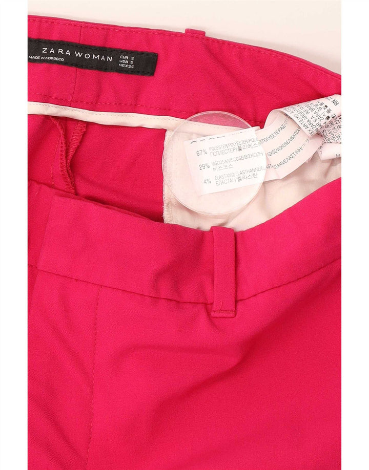 Pantalon Chino Slim Femme Zara Petit W26 L26 Rose Polyester