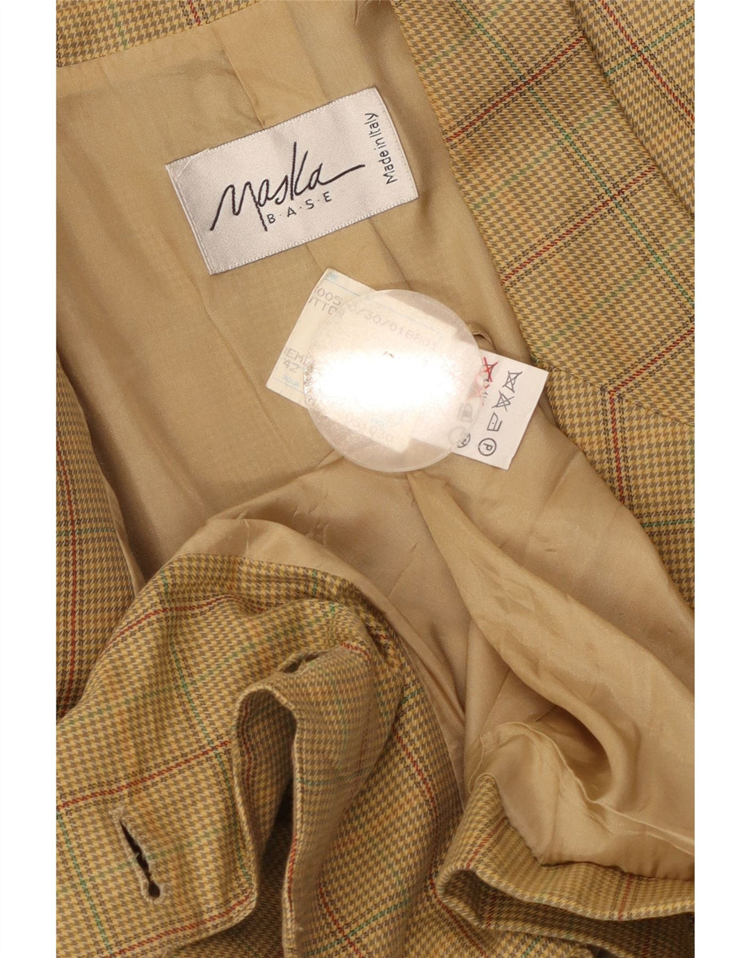 Maska Veste blazer à 2 boutons pour femme IT 42 en coton à carreaux beige moyen