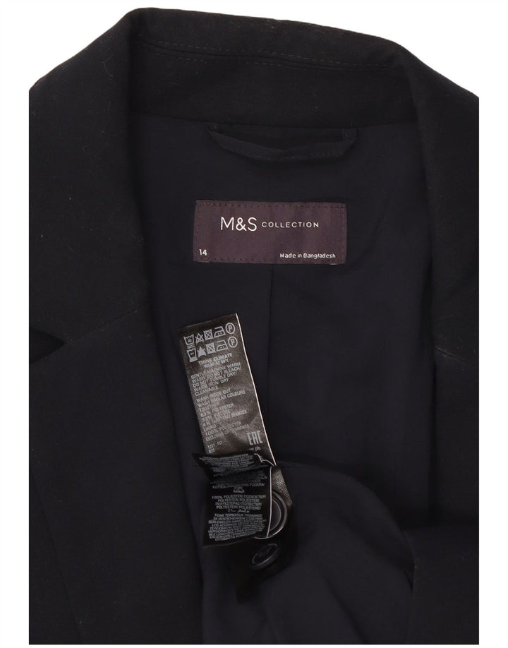 Marks & Spencer Veste blazer à 1 bouton pour femme UK 14 Large Bleu marine