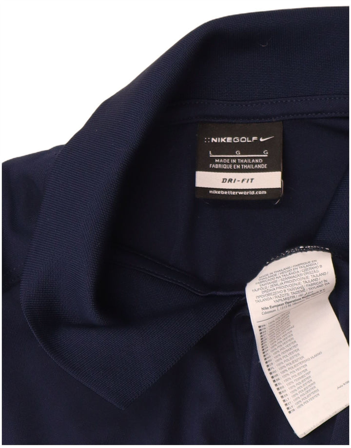 Nike Polo Dri Fit pour homme en polyester bleu marine Taille L