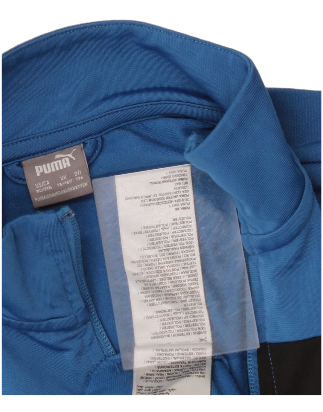 PUMA Veste de Survêtement Garçon 15-16 ans Bleu Colorblock Polyester