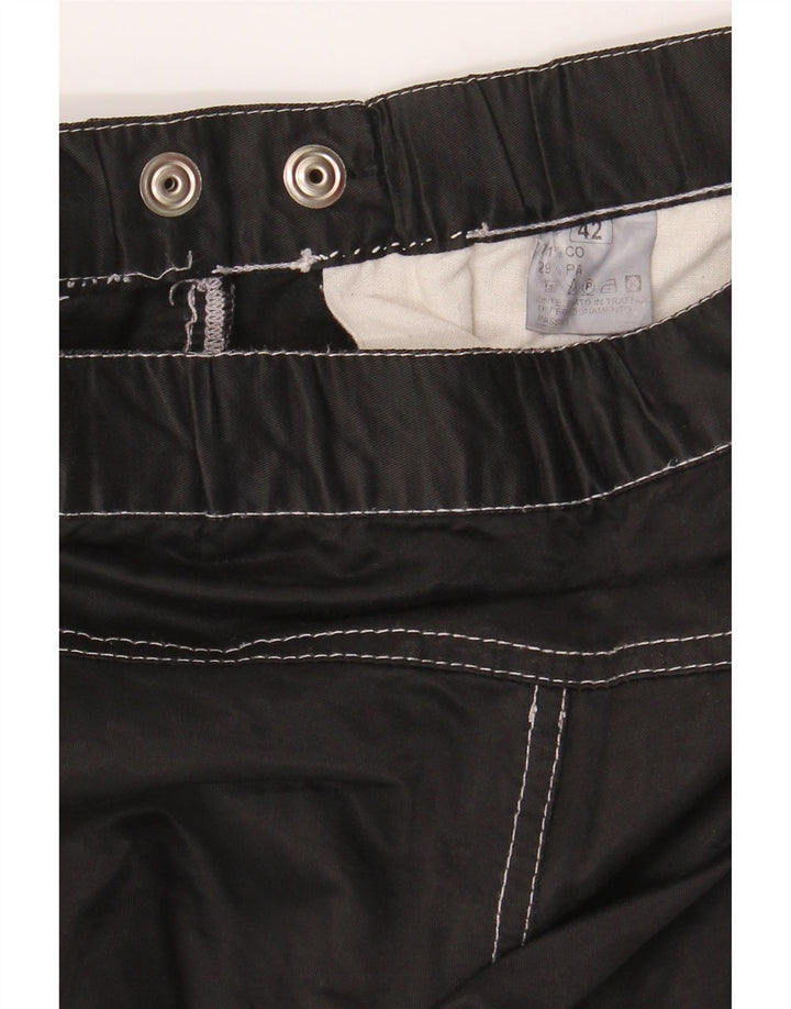 VINTAGE Womens Straight Riding Trousers IT 42 Medium W26 L30 Black Vintage Vintage and Second-Hand Vintage from Messina Hembry 