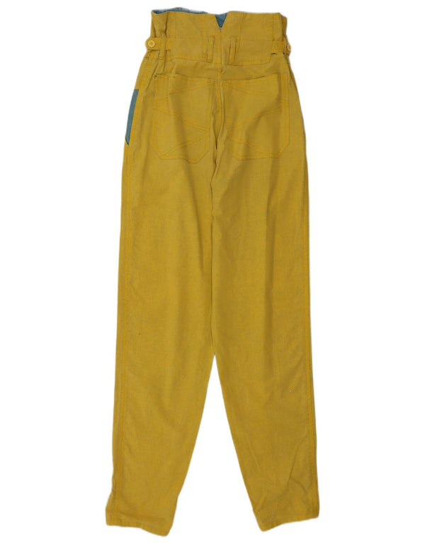Pantalon décontracté fuselé vintage pour femmes EU 34 2XS W23 L32 Jaune