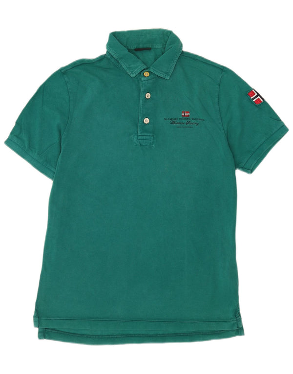 Napapijri Polo Geographic Graphic Homme Vert Moyen Coton