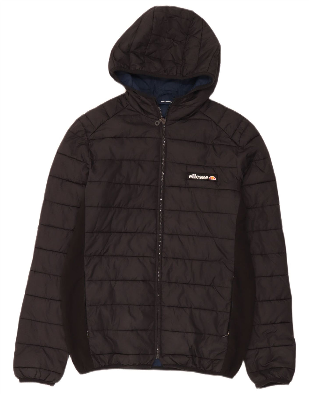 Ellesse Veste matelassée à capuche pour homme UK 36 Small Noir Nylon