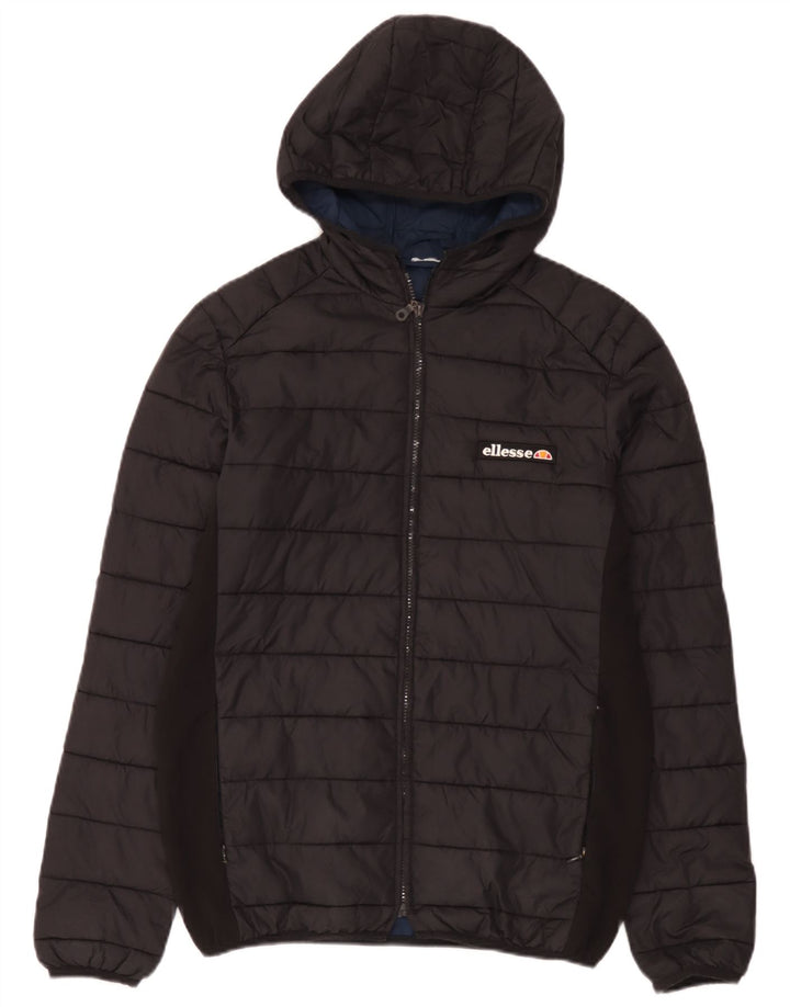 Ellesse Veste matelassée à capuche pour homme UK 36 Small Noir Nylon