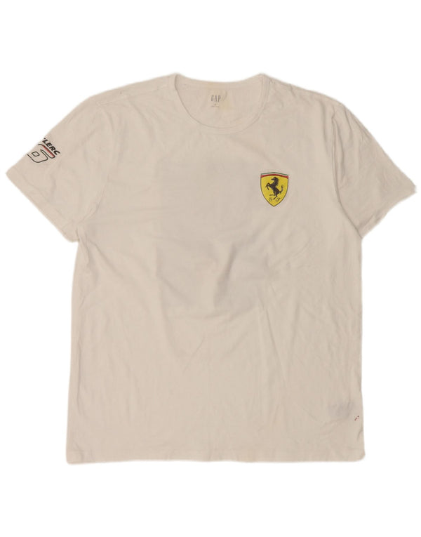 Gap Homme Ferrari Graphic T-Shirt Top XL Blanc Coton