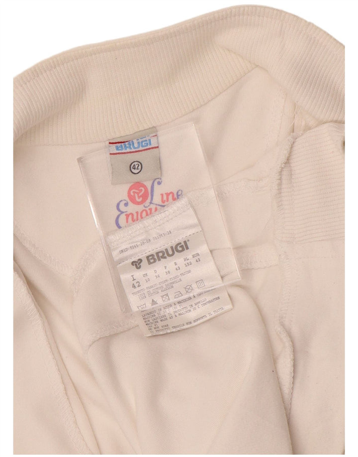 Brugi Veste de survêtement pour femme UK 10 Petit coton blanc