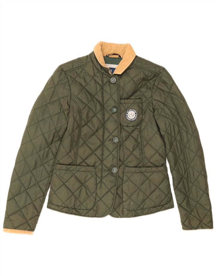 Playlife Veste matelassée pour femme UK 14 Coton kaki moyen