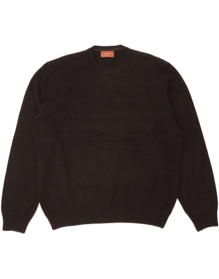 Marks & Spencer Pull à col rond pour homme en acrylique noir Taille L