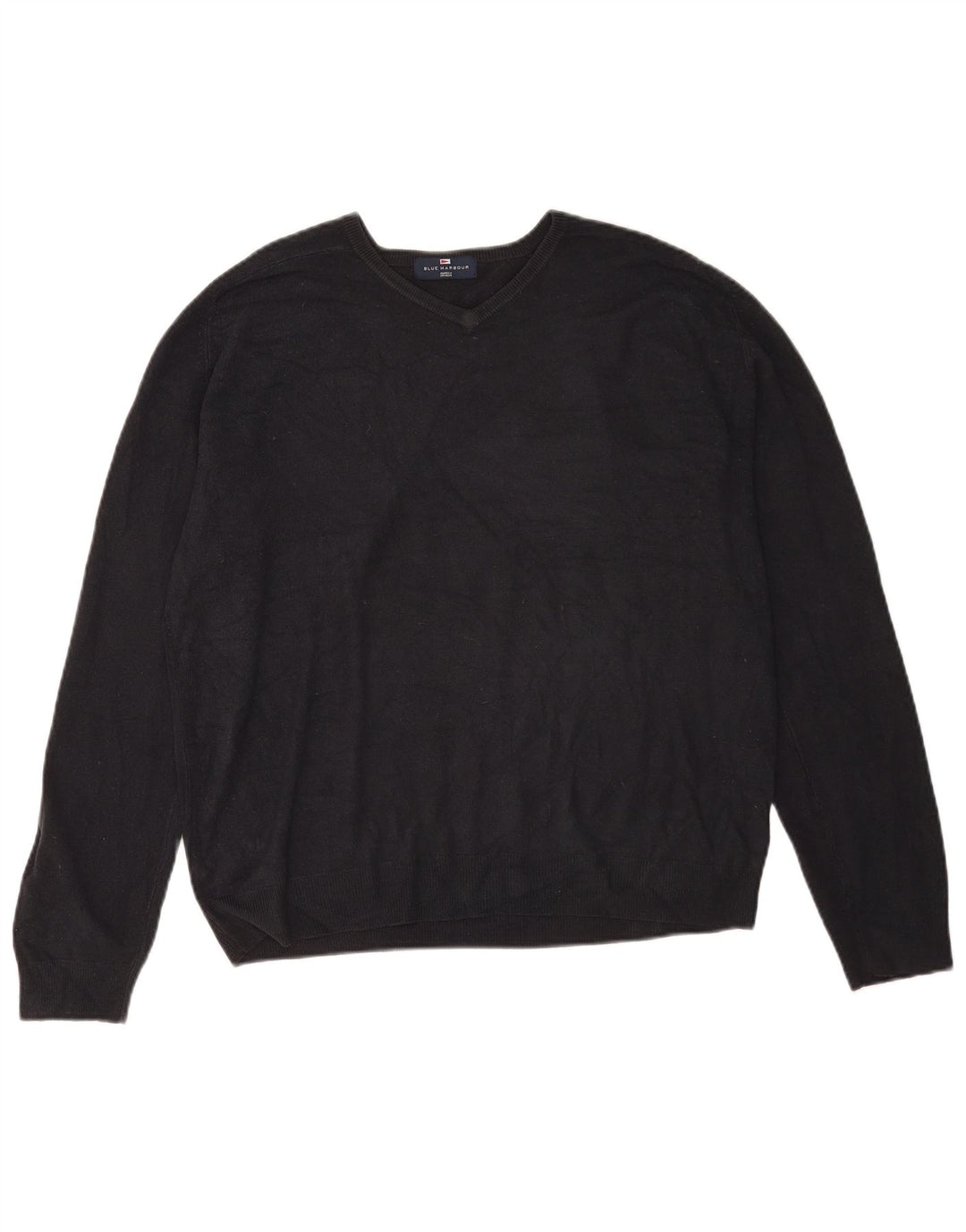 Marks & Spencer Pull à col en V Blue Harbour pour hommes, grand, en acrylique bleu marine
