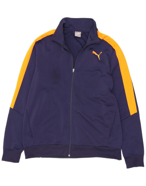 Puma Veste de survêtement pour homme XL Bleu marine Colorblock Polyester Sports