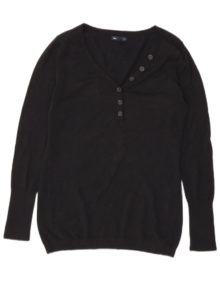 Gap Pull à col boutonné pour femme UK 14 en coton noir moyen