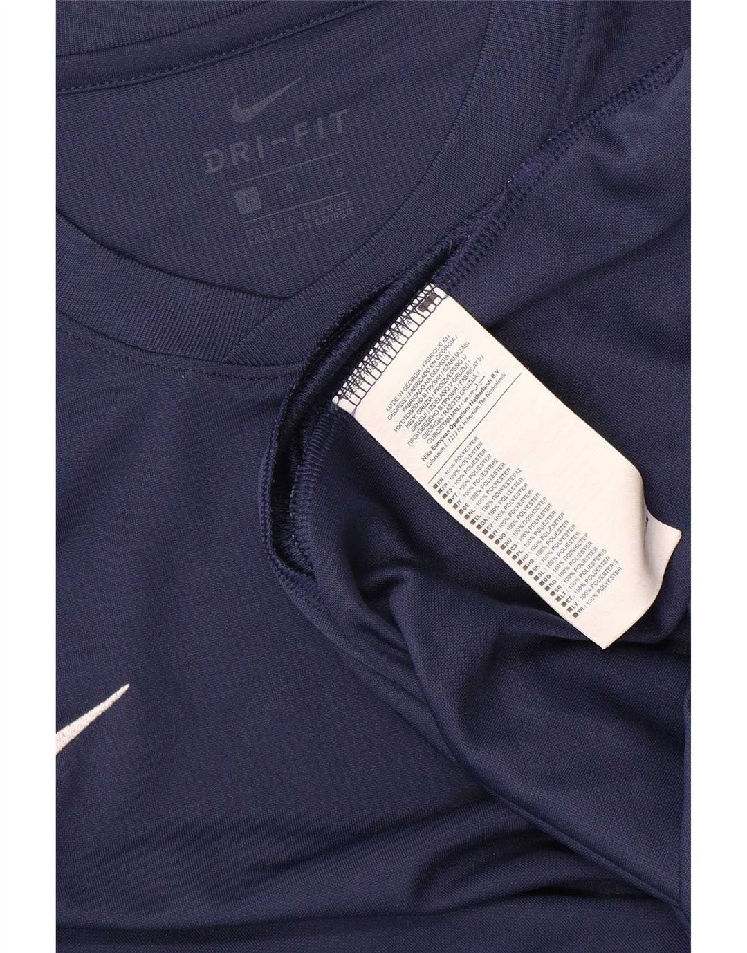 Nike Hommes Dri Fit T-Shirt Haut Large Bleu Marine Polyester