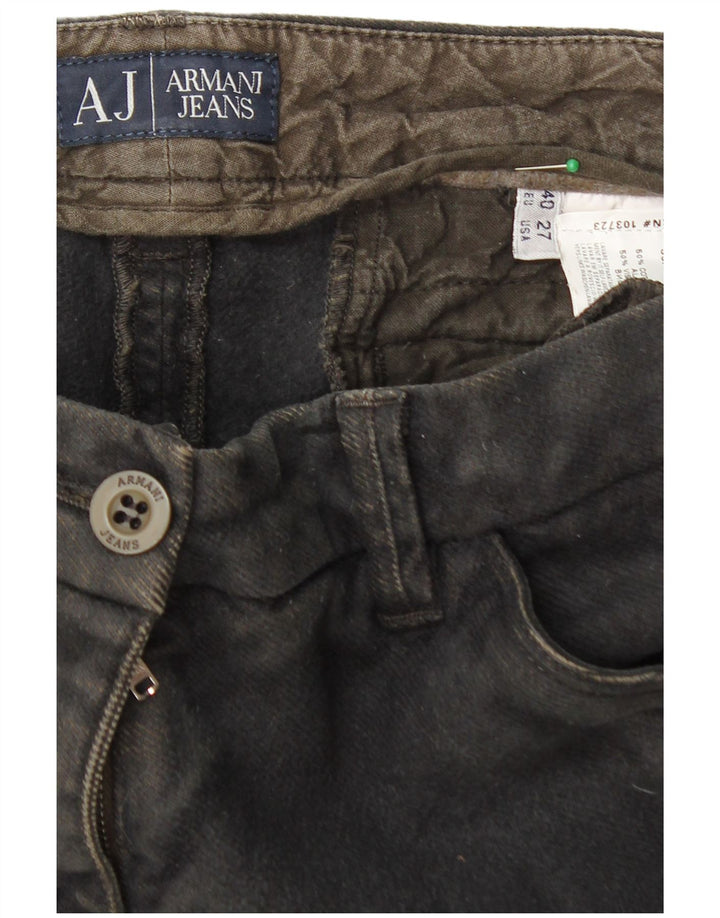 ARMANI Womens Slim Chino Trousers EU 40 Medium W27 L30 Black Cotton