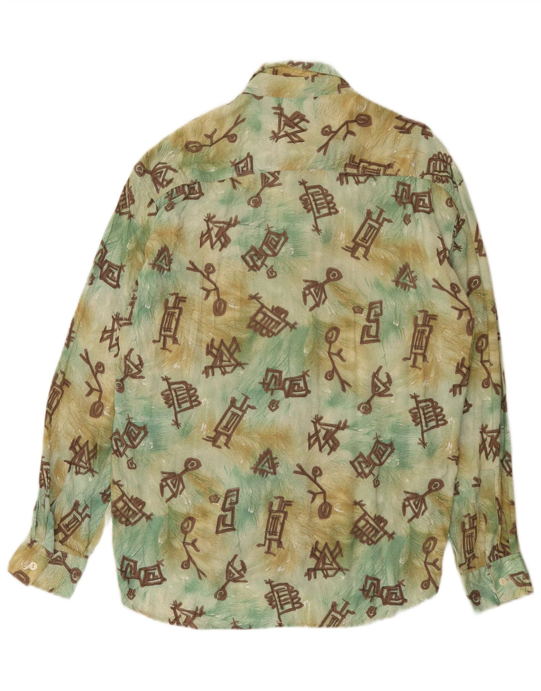 Chemise à motif abstrait vintage pour homme grande viscose multicolore