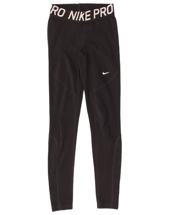 Nike Legging graphique Dri Fit pour femme UK 8 Small Noir Polyester