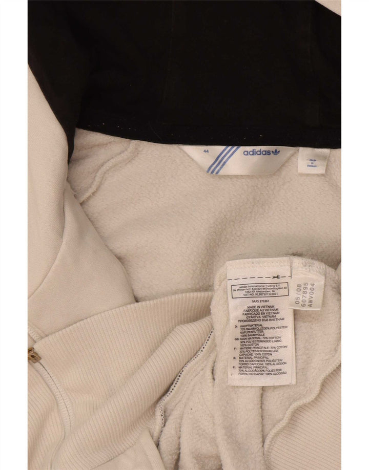 Adidas Pull à capuche zippé graphique pour femme IT 44 Blanc moyen Colourblock