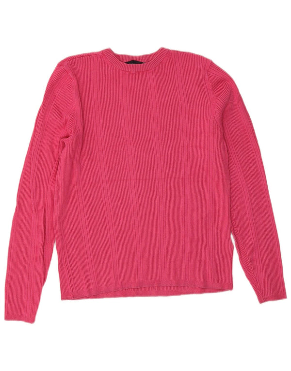 Marks & Spencer Pull à col rond pour femme UK 14 Viscose rose moyen