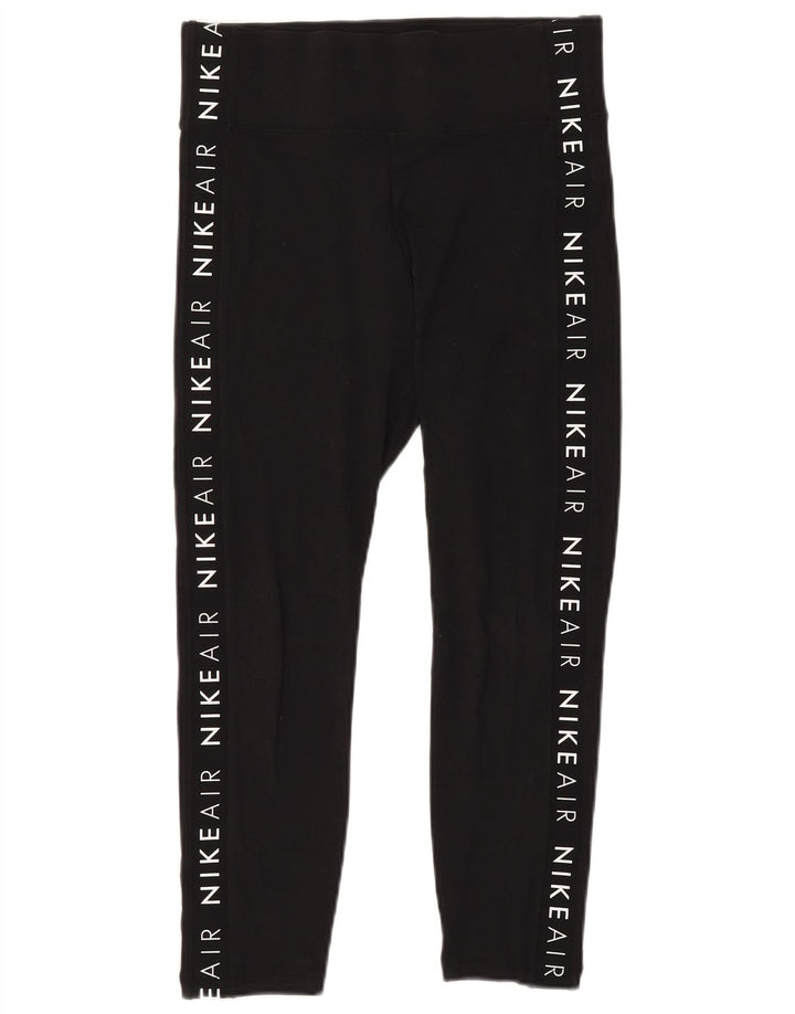 Leggings graphiques Nike pour femmes UK 14 coton noir moyen