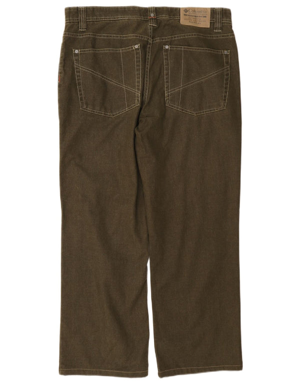 Columbia Pantalon décontracté droit pour homme W34 L29 Kaki Coton