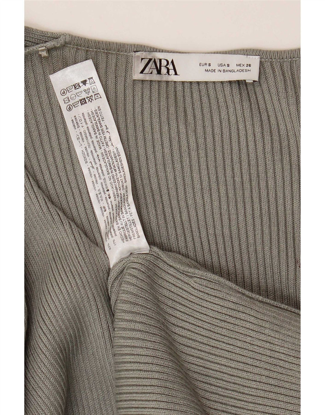 Zara Femme Maxi Robe Pull UK 8 Petit Gris Viscose