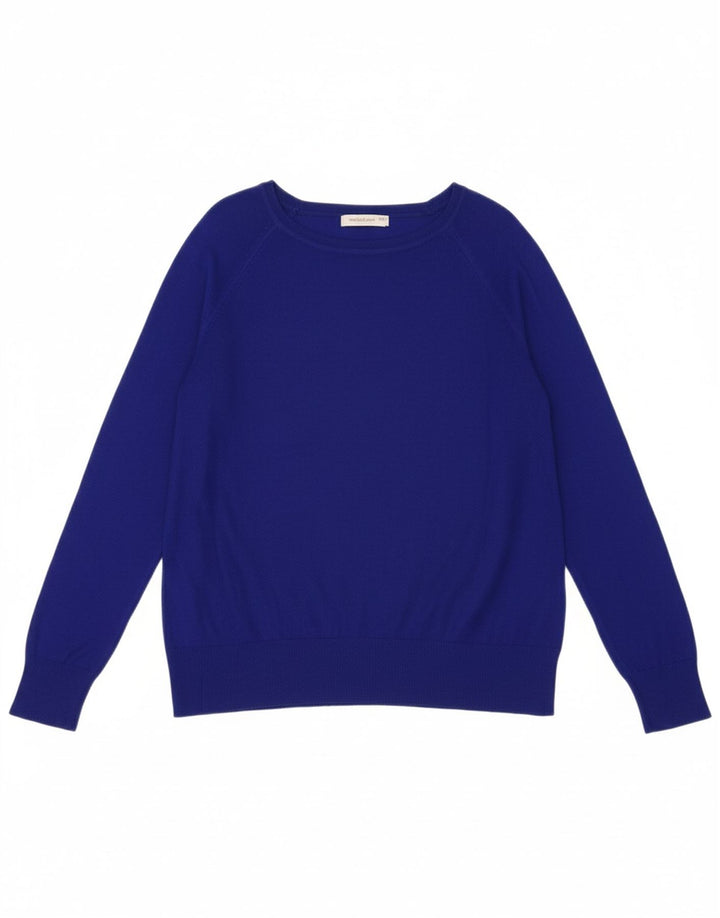 ZARA Womens Boat Neck Jumper Sweater UK 14 Medium Blue Vintage Zara and Second-Hand Zara from Messina Hembry 