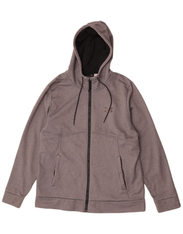 Under Armour Pull à capuche zippé Cold Gear Homme Large Gris Polyester