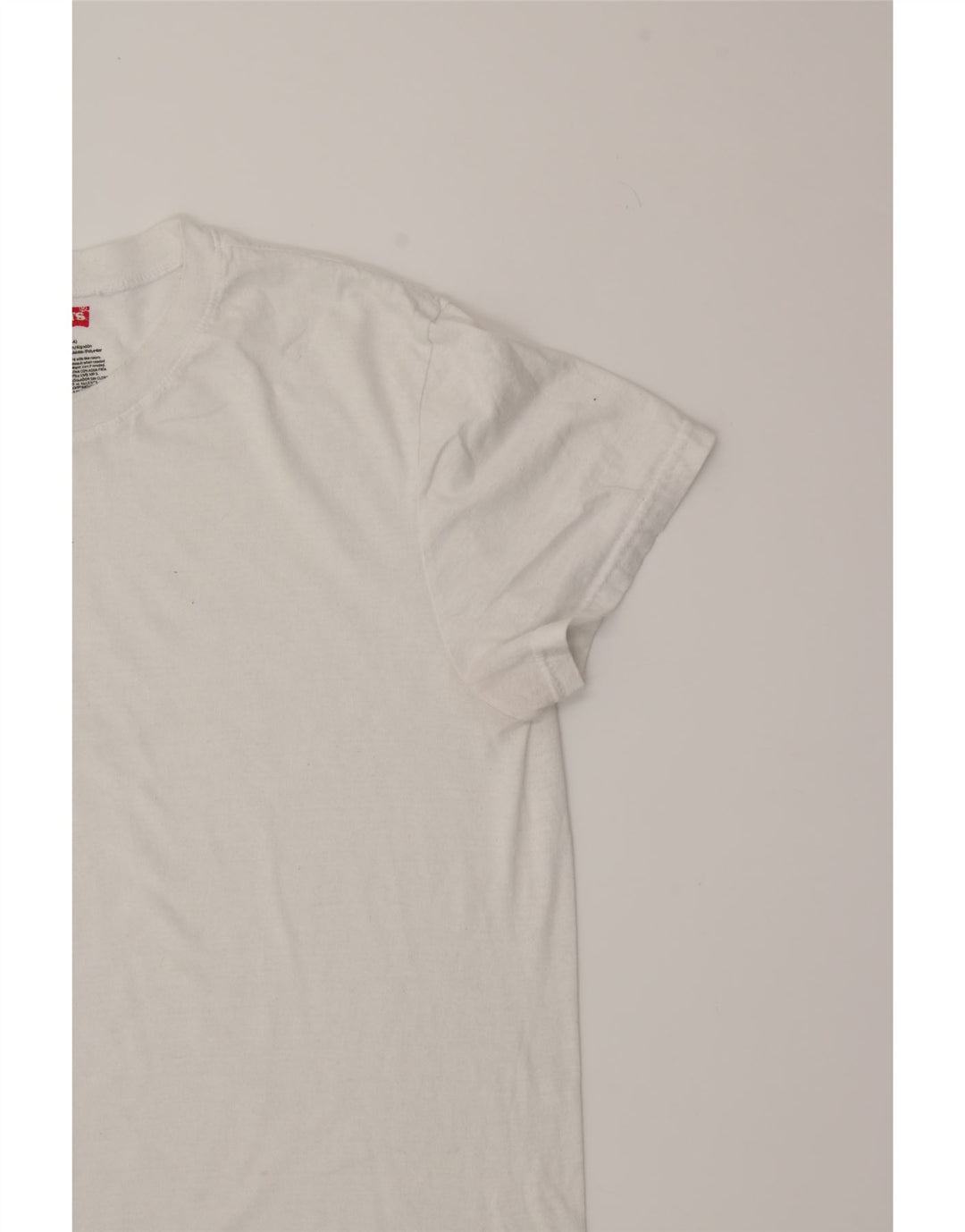 LEVI'S Womens T-Shirt Top UK 16 Large White Cotton Vintage Levi's and Second-Hand Levi's from Messina Hembry 