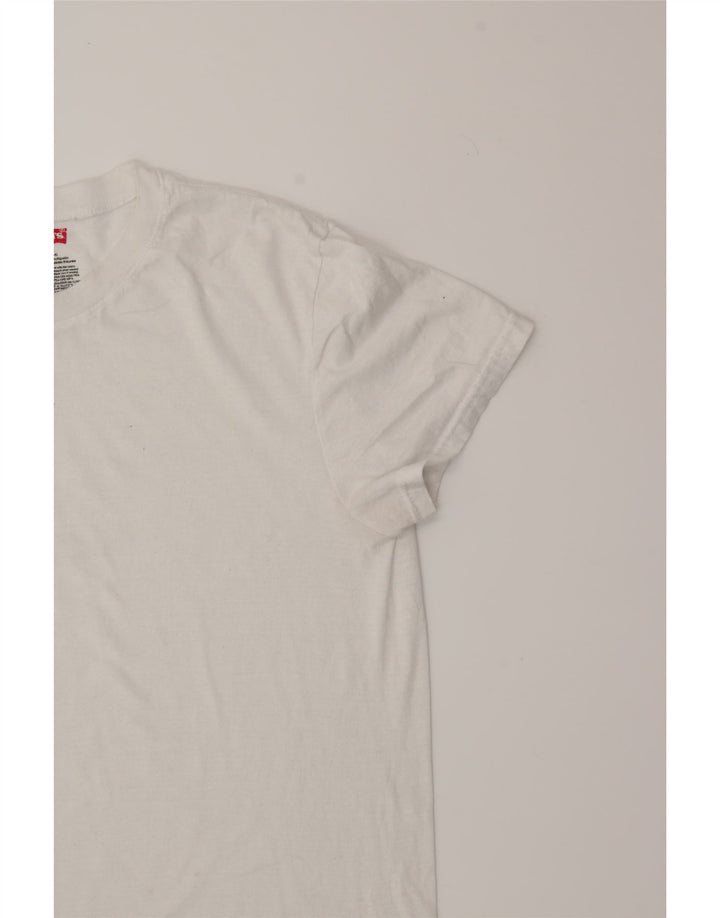 LEVI'S Womens T-Shirt Top UK 16 Large White Cotton Vintage Levi's and Second-Hand Levi's from Messina Hembry 