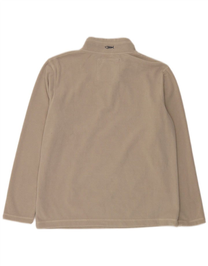Weird Fish Pull polaire à col zippé pour homme en polyester blanc cassé