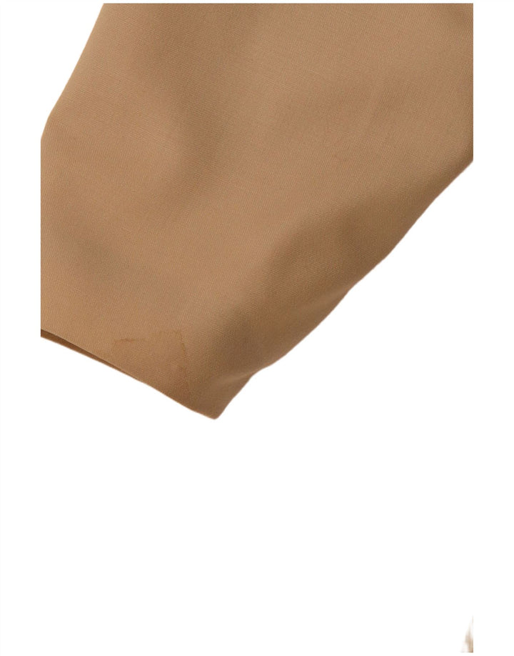 VINTAGE Veste Blazer Double Boutonnage Femme IT 44 Laine Beige Moyen