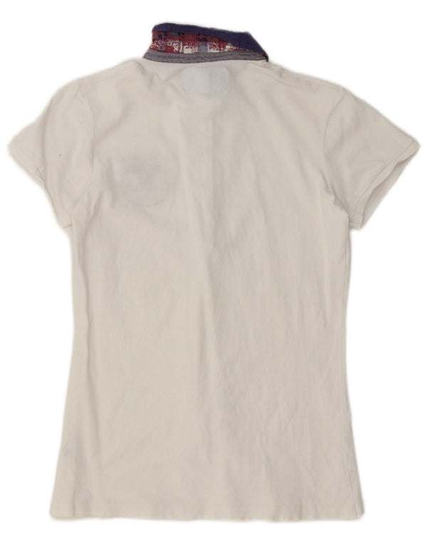 Napapijri Polo Femme Geographic UK 12 Medium Blanc Colourblock
