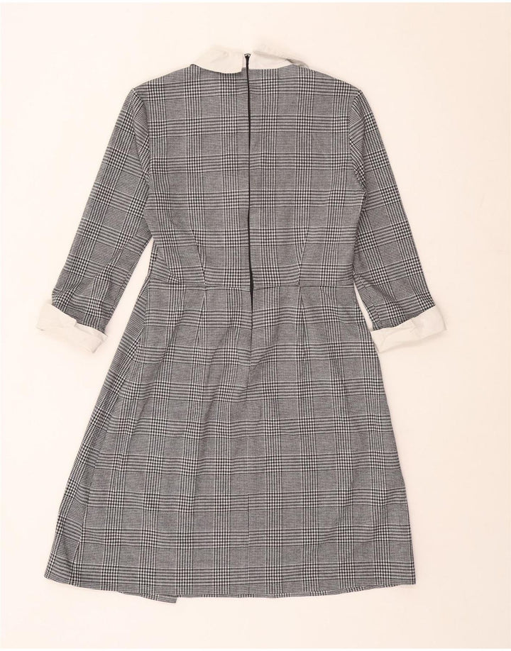 Marks & Spencer Robe trapèze pour femme UK 10 Petit pied-de-poule noir