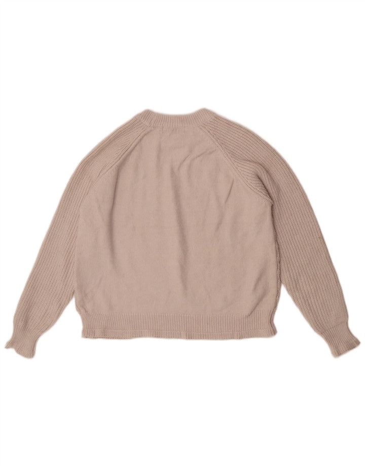Marks & Spencer Pull court à col rond pour femme UK 14 Beige moyen