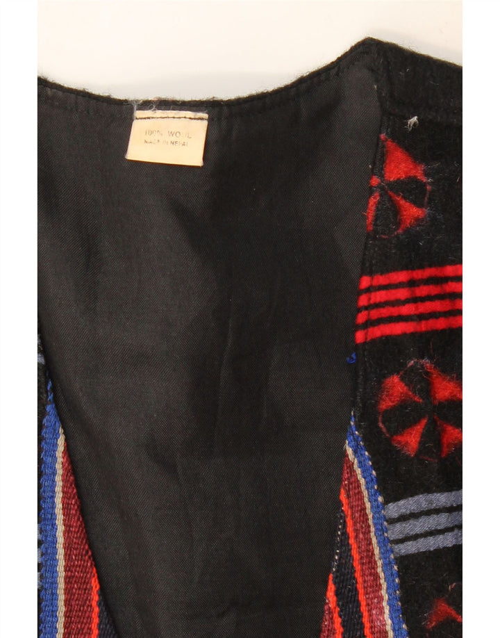 VINTAGE Gilet Homme Moyen Multicolore Fair Isle Wool