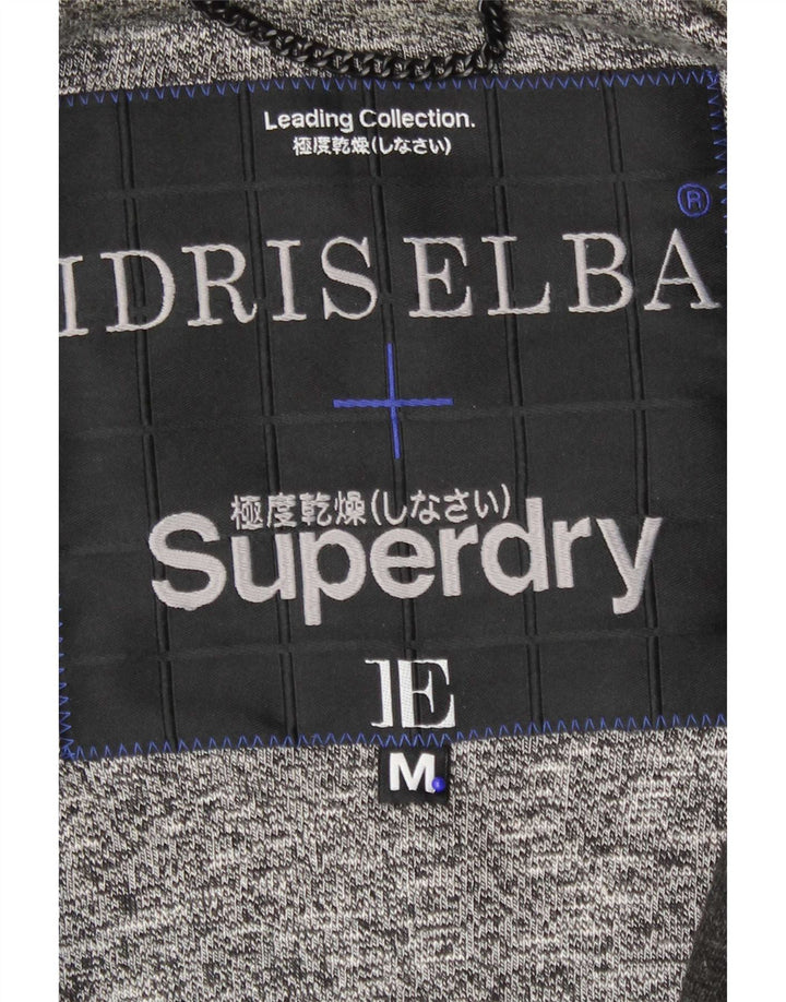 Superdry Veste Varsity Homme UK 38 Acrylique Rayé Gris Moyen