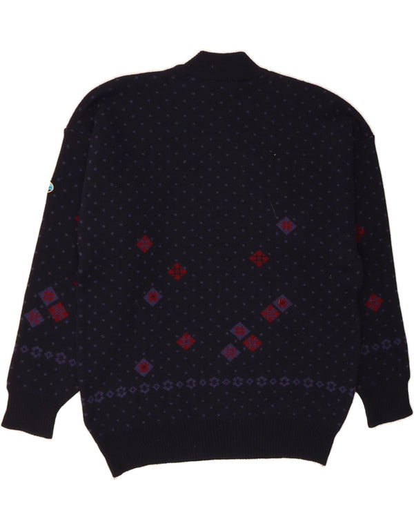 NORTH POLE Pull col roulé pour homme 2XL en laine Fair Isle bleu marine
