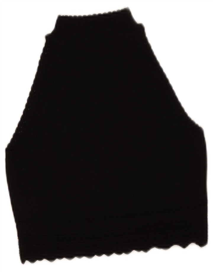 Zara Womens Crop Vest Débardeur UK 8 Petit Noir