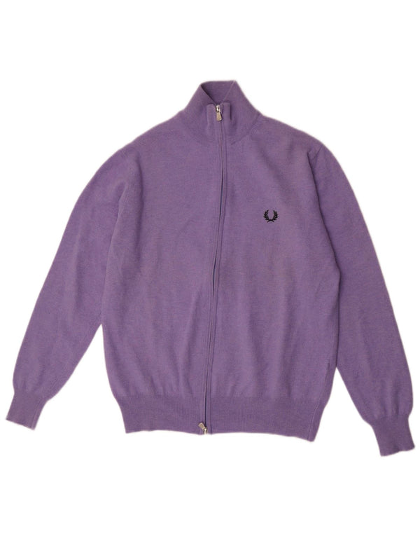 Fred Perry Cardigan pour homme en laine violette Taille S