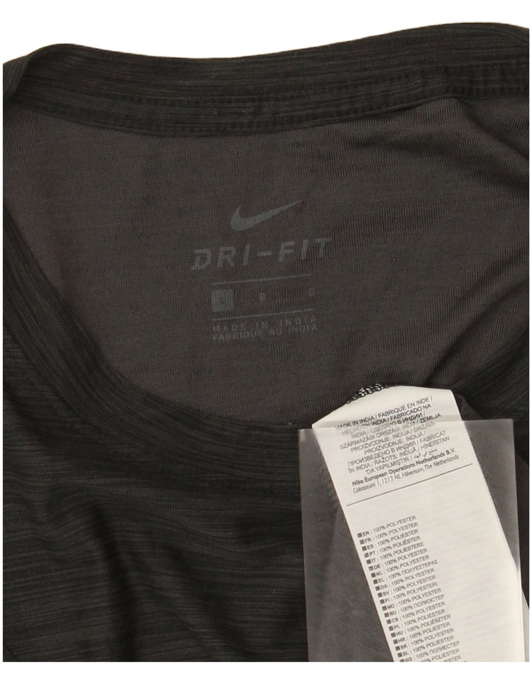Nike Hommes Dri Fit T-Shirt Haut Large Gris Moucheté Polyester