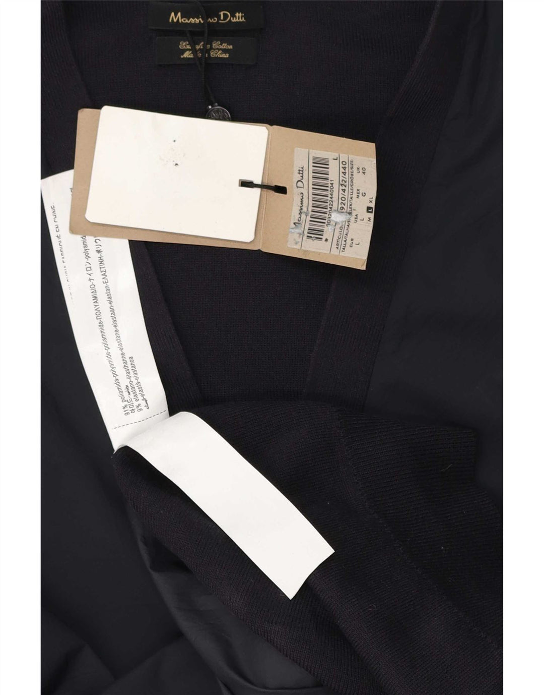 Massimo Dutti Mens Regular Fit Cardigan Sweater Large Bleu Marine Polyamide