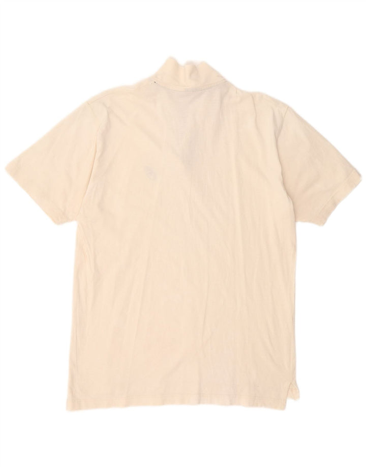 ASICS T-shirt à col zippé pour homme Large Blanc cassé