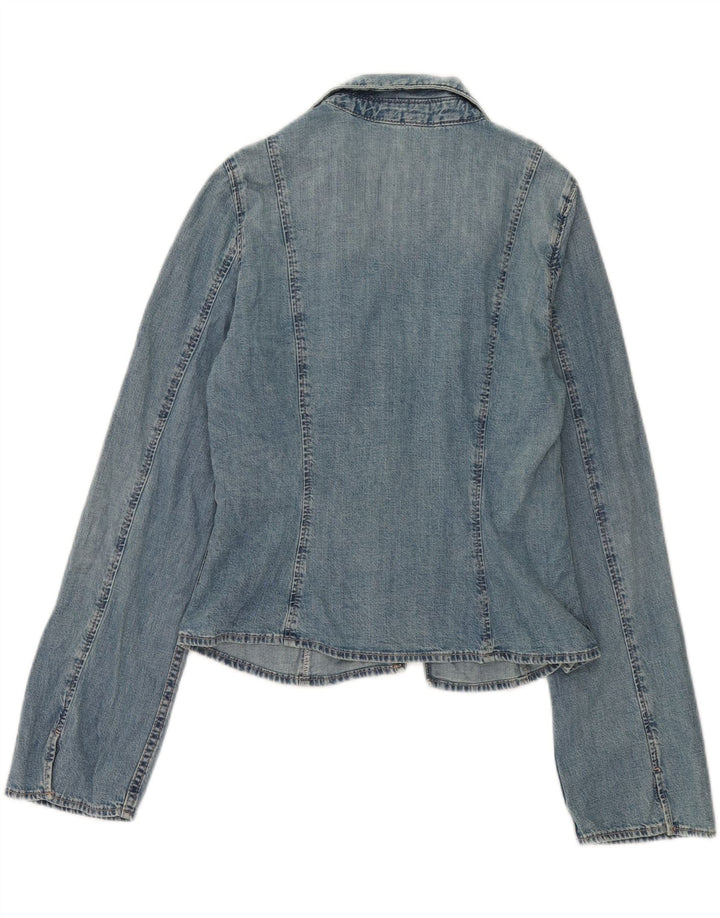Zara Femme Wrap Denim Veste UK 18 XL Bleu Coton