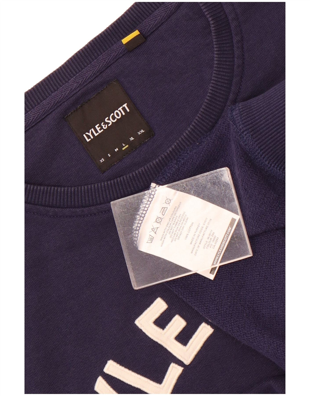 Lyle & Scott Sweat-shirt graphique pour homme en coton bleu marine Taille L