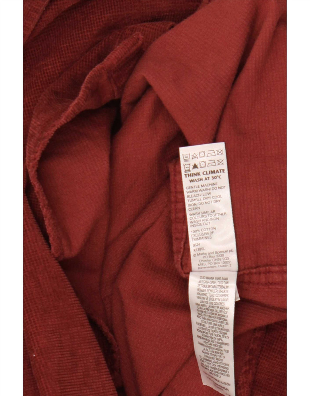 Marks & Spencer Chemise Homme 2XL Coton Bordeaux