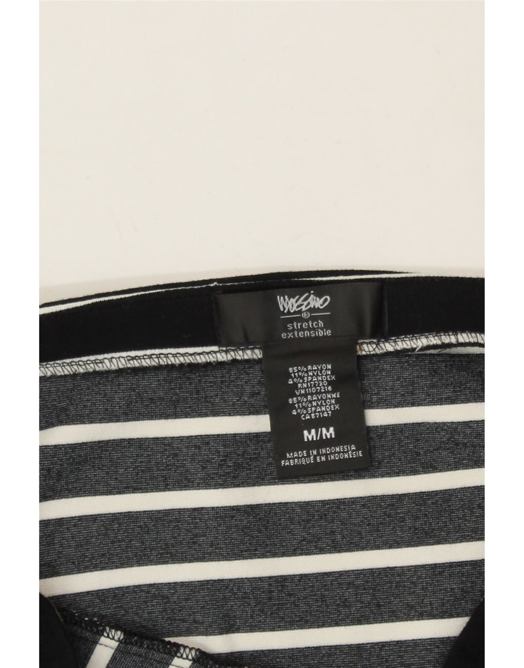 MOSSIMO Womens Straight Skirt Medium W30 Black Striped Rayon Vintage Mossimo and Second-Hand Mossimo from Messina Hembry 