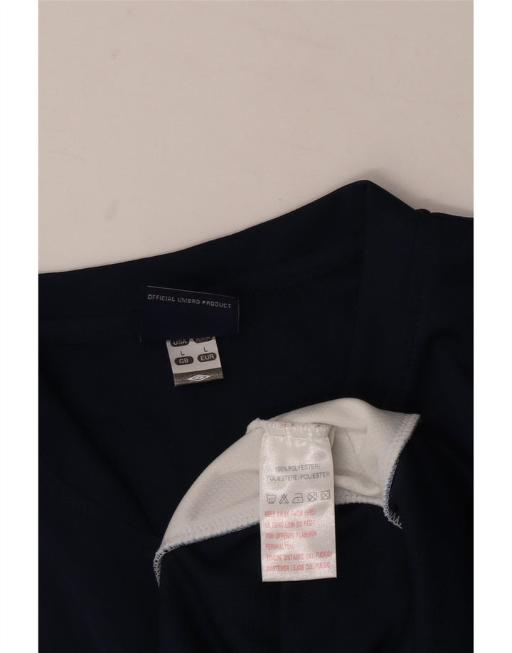 Umbro Homme T-Shirt Graphique Haut Large Bleu Marine Colorblock Polyester