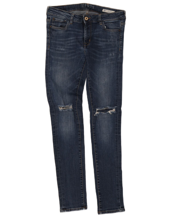 Zara Jean skinny taille moyenne en détresse pour femme EU 38 Small W30 L29 Bleu