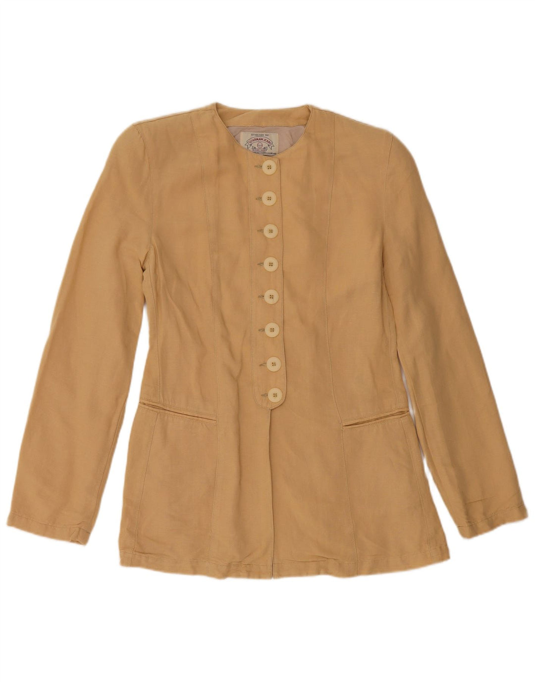 ARMANI JEANS Veste Blazer Femme IT 40 Petit Beige Viscose